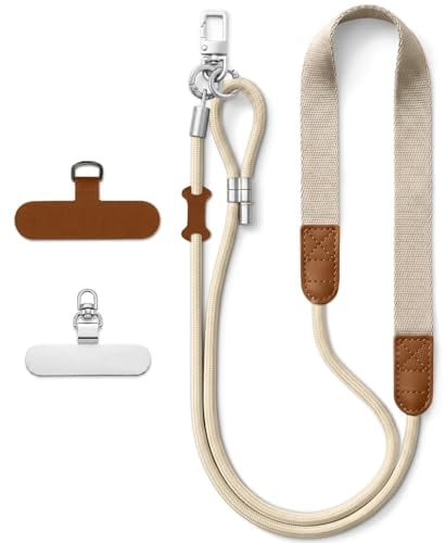 IJXYUKJIU Handykette Universal Verstellbar Handyband zum Umhängen mit 2 Stück Patch Robust Angenehm Lanyard Handy Umhängeband mit Metallschnalle Haltbar für Handyhülle Schlüsselband