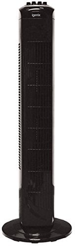 Igenix DF0030BL Oscillating Tower Fan, 30 Inch, 3 Speed Settings, 2 Hour Timer with Auto Shut Off, Black