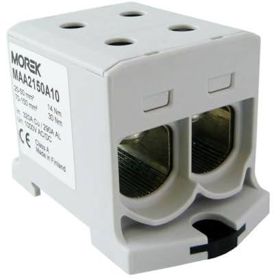 Verteilerblock f. Al/Cu geeignet 4x25-150mm2 grau 1pol. 1000V AC/DC Klemme isoliert OTL 150-2 MAA2150A10 Morek 4191
