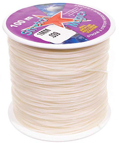 1 MM Stretch Magic Cord - Pearl Color - 100 Meter Length - Elastic Bracelet String Cord for Jewelry Making