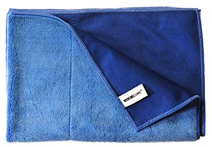Kochblume Geschirrtuch 60x40cm | Microfasertuch | Extra saugfähige Fasern und Polierseite | Waschbar bis 40°C | Farbe: blau/dunkelblau