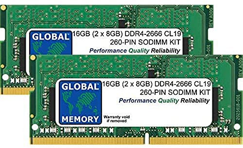 Kit di memoria RAM SODIMM da 16 GB (2 x 8 GB) DDR4 2666 MHz PC4-21300 260 PIN SODIMM compatibile con 27 RETINA 5K IMAC (2019/2020)
