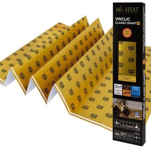 50m² Heizfilm-Unterlage 1,5mm XPS Trittschalldämmung mit AquaStop für Vinyl Parkett Laminat und Designbeläge 400kPa Druckfestigkeit