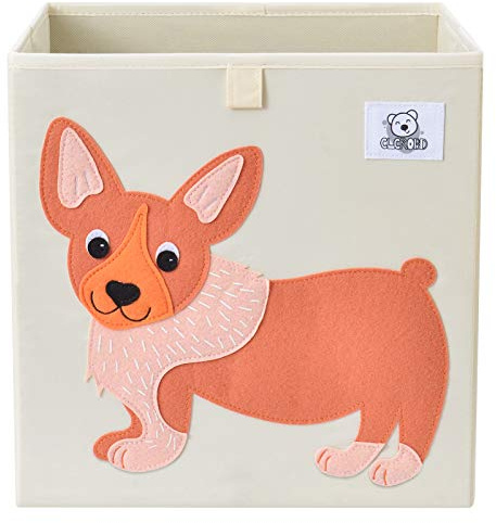 CLCROBD Faltbare Tier-Würfel-Aufbewahrungskörbe aus Stoff, Spielzeugkiste, Organizer für Kleinkinder/Kinderzimmer, Spielzimmer, 33 cm (Hund)