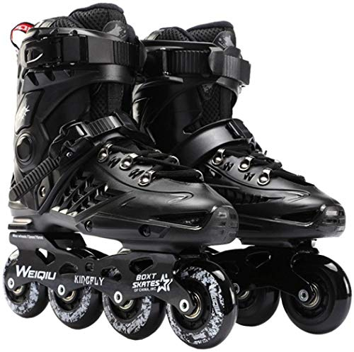 YYW Inline-Skates, Damen und Herren, professionelle Rollschuhe, Fitness, Inline-Skate für Erwachsene und Anfänger (Schwarz, 38)