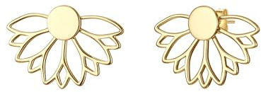Glanzstücke München Damen Ohrringe 925/- Sterling Silber gelbgold | gelbvergoldet 14 Karat, Ohrstecker, Lotusblüte, Verschiedene Tragevarianten