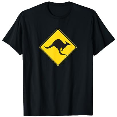 Avertissement contre le kangourou | Panneau de rue prudence kangourous T-Shirt