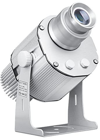 HENGGEEU GOBO Logo Projector 60W LED Custom GOBO Projector with Manual Zoom for Parties Weddings And Advertising,Silver,outdoor