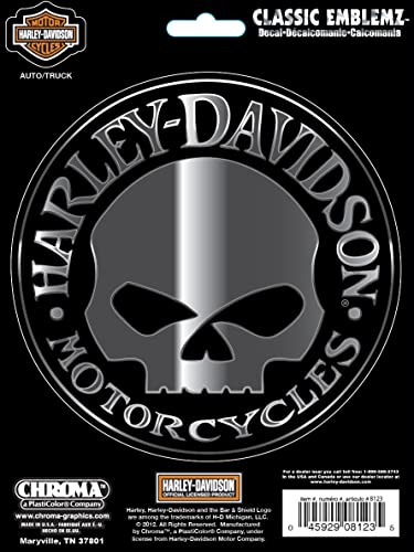 HARLEY-DAVIDSON Motorrad Sticker Decal Willie G Skull Aufkleber Wasserfest für Motorrad-Helm Auto Laptop und viele mehr