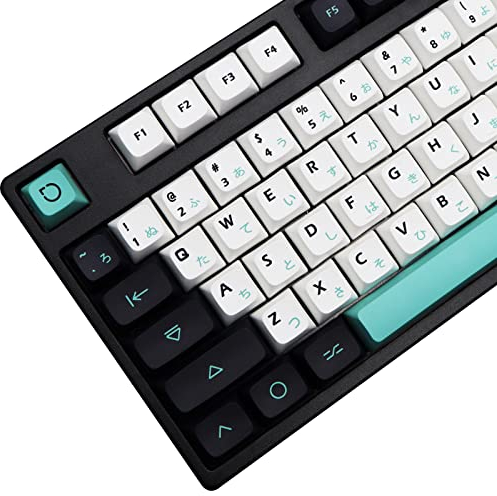 MOLGRIA Light Cyan Keycaps 129 Set for Mechanical Keyboard, Custom PBT XDA Profile Key Caps with Japanese Font for Gateron Kailh Cherry MX Switch 104/84/74/68/64/61 ANSI/ISO Keyboard