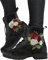 Minetom Damen Gothic Chelsea Boots Frauen Punk Stiefeletten Biker Boots Winter Knöchel Stiefel Mit Blockabsatz Gotisch Drucken Kurze Stiefel A Blume 38 EU