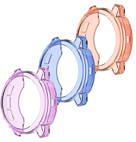 HUAYUWA 3 custodie compatibili con Garmin Instinct 2, custodia morbida in TPU per accessori Smartwatch Instinct2, arancione/viola/blu