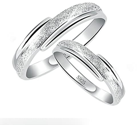 Whoiy Damen Ringe Tresor, Engagement Ring Man 925er Sterling Silber Mattiert Fertig Kostenlos Graviert Partner Geschenke Liebesbeweiß