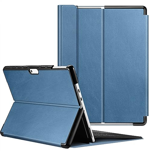 Fintie Hülle für Microsoft Surface Pro 11/10 / 9 (2024-2022) 13 Zoll - Business Schutzhülle mit Harter Schale, Anpassbarer Betrachtungswinkel, Type Cover Tastatur Kompatibel, Blau