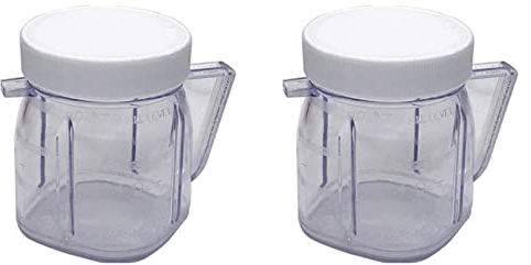 Potadak para Repuestos Mezclador, 4937 Mini Accesorio de Olla Mezclador Osterizer, Mini Tarros de Plástico con Tapas (2 Paquete)
