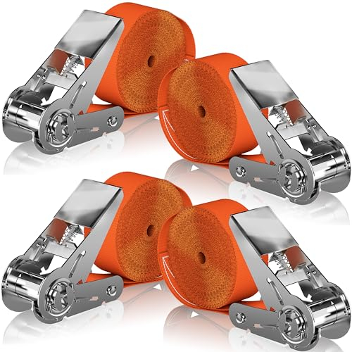 Gnarcore® wetterfeste Basic Spanngurte mit Ratsche [4m / 6m] - 300kg Zugkraft für eine problemlose Ladungssicherung - Komfortabler Zurrgurt für Heimwerker & Profis