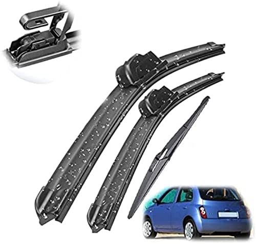 Scheibenwischer vorne und hinten Wischerblätter Set für Nissan für Micra K12 2002-2005 Windschutzscheibe Windschutzscheibe Fensterbürsten 21 + 18 + 12