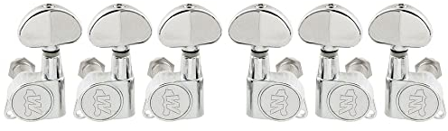 Wilkinson 3L3R EZ-Lok Gitarre Mechaniken Stimmwirbel Guitar Tuners Tuning Pegs Machine Heads für Epiphone Les Paul SG E-Gitarre oder Akustikgitarre, Chrom