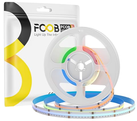 FCOB COB RGBCCT Flexibel Hohe Dicht LED Streifen COB RGB+CCT 3.28FT/1M DC24V 960LEDs/m 18W/m IP30 CRI90+ Vielfarbig Abstimmbar Dimmbar für DIY Dekoration(Nicht inhalt Netzteil&Steuerung)