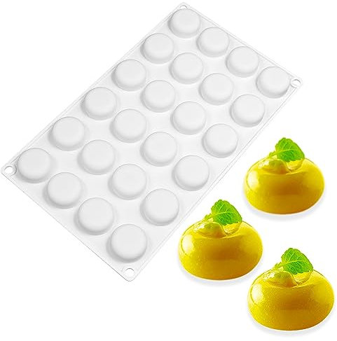 Mousse de silicone gâteau moule boulanger dessert mousse DIY chocolat savon bougie moule, 24 trous plat rond