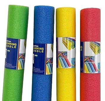 ADEPTNA Swimming Pool Noodle Float Aid Woggle Logs Noodles Water Flexible Swim Aid Aqua Aerobics Exercise Pool Noodle for Kids and Adults (RED)