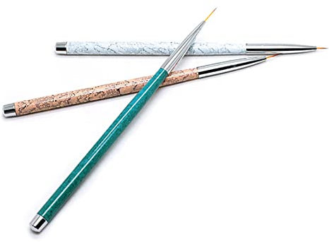 2024 3 Sets Nylon Nail Art Pen Dotting Painting Drawing UV Gel Liner Paint Line Brush Tool Set