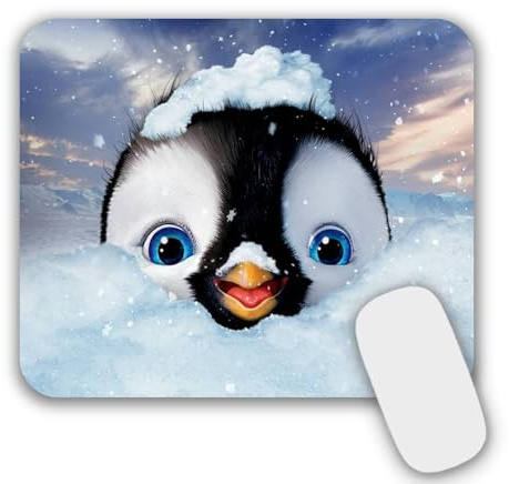AOKSUNOVA Mauspad Klein Mousepad Maus pad mit Motiv Pinguin | Mauspad mit Motiv, Kleines Mousepad 24 x 20 cm, Rutschfeste Unterseite für Gaming, Büro und Homeoffice