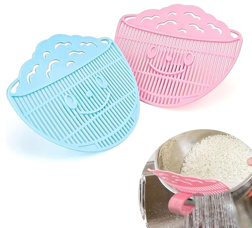 2 unidades de plástico colador para ollas, práctico colador para pasta, verduras, frutas, práctico escurridor para ollas, ayuda de drenaje que ahorra espacio para cocinas