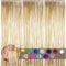 3pcs Champagne Gold Metallic Tinsel Backdrop Party Foil Door Curtain,1*2m Glitter Fringe Curtain Wall,Shimmer Curtains Tassel Backdrop for Birthday Wedding Xmas Party Decoration