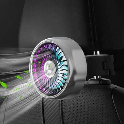 OlurgA12 Ventilatore per Auto, Ventilatore per Auto Elettrica per Sedile,3 Velocità Ventilatore Portatile USB, Ventola Per Auto, Camion, Campeggio, Bici, SUV