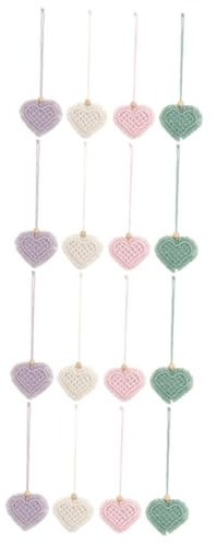 ABOOFAN 16 Pièces Ornements De Voiture Ornement Arc en Ciel Pendentif Suspendu Tissé Décor en Macramé Pendentif Ornement Suspendu Déco Décor à La Main Gadgets Feutre Manuel