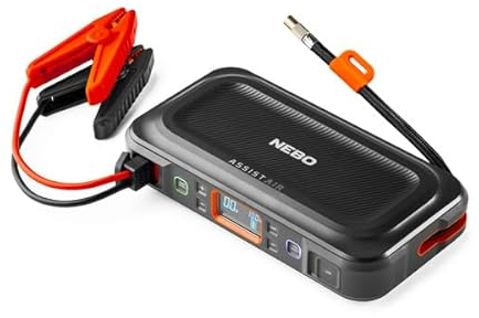 NEBO Assist Air Jump Starter, Power Bank & Floodlight - Portable Emergency Kit Car - For Emergency Roadside Situations - 4-in-1
