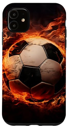 Fußball, Fußball auf Feuer Hülle für iPhone 11