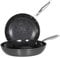 Kitchen Academy Hard Anodized Ceramic Nonstick Frying Pan Set 2 Piece - 9.5“ & 11” Egg Omelet Skillet, Ergonomic Stay-Cool Handles, Induction-Ready & Works on All Cooktops, PTFE & PFOA Free