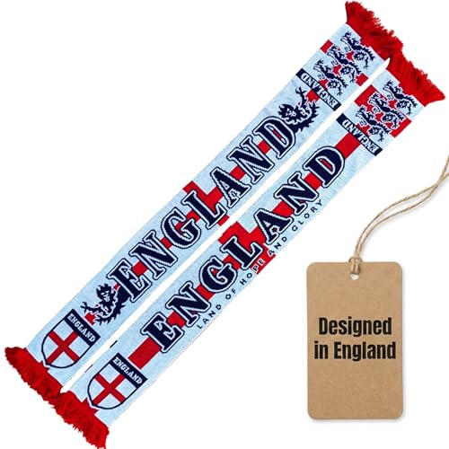Generisch England Schal 2.0 (Strickschal), für Europameisterschaft, Fußballschal, Kult-Schal, Souvenirschal