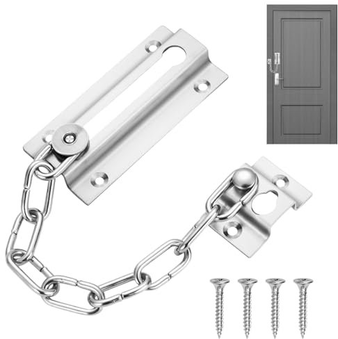 Türkette,Türsicherheitskette Türkette Sicherheitsschloss,Verdicken Sicherheitskette für Türen Edelstahl, Tür Kette mit Schrauben für Hotel Wohnsicherheit - Einfach zu installieren