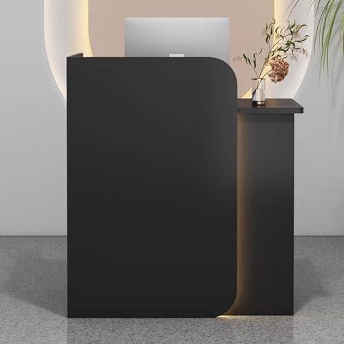 AYHARYLH Rezeptionstheke,Empfangstheke,Rezeptionsmöbel,Bürotheke,Mit Tastaturschublade, Empfangstheke Mit LED An Der Rezeption Sichtschutz,Verkaufstheke, Geeignet Für Supermarkt,Büro, Salon