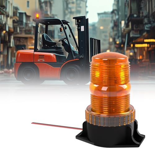KEECALT Bernsteinfarbenes Notfall-Warnwarnsignal auf dem Dach, Blitzlicht, 15W, 30 LEDs, wasserdicht, für Gabelstapler, Traktoren, Golfwagen, UTV oder Baufahrzeuge