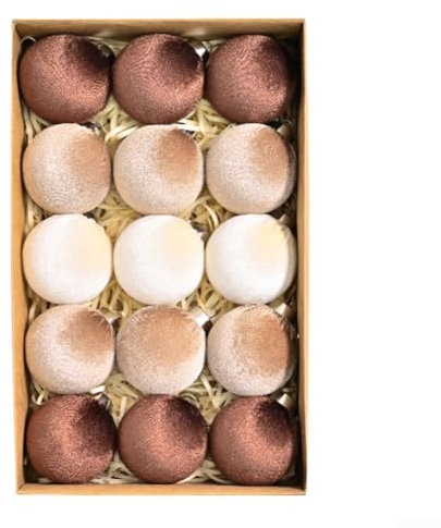 15 adornos de bolas de Navidad de terciopelo de 6 cm de diámetro, esferas colgantes decorativas para árbol de vacaciones, ventana, boda, fiesta, bricolaje, manualidades, decoración festiva (B)