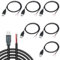5 PCS Queue de cochon USB,Câble de queue USB,rallonge de câble d'alimentation,22AWG 5V 3A prise USB,connecteur ouvert à 2 broches,câble USB mâle 0.3m,câble d'alimentation à prise (0.3m USB 2 pin-6)