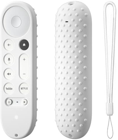 Silicone Case Cover for Google TV Streamer 4K Remote 2024 Silicone Protective Cover for Google GY3LE Anti slid Remote Cover (White)