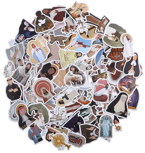 110 Stück Jesus-Aufkleber Katholische Christliche Klerus-Aufkleber Ästhetische Religiöse Mönchsaufkleber Inspirierende Wasserflaschenaufkleber für Telefon Gepäck Laptop Tagebücher Sammelalben