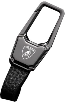 DYQCD 1 Stück Auto Kreativer Schlüsselanhänger für Lamborghini Urus Revuelto Huracan Metalllegierung Autoschlüsselanhänger Emblem Abzeichen Karabiner Zubehör,BlackStyle