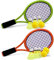 Kinder Tennisschläger mit Tragetasche,4 weiche Trainingsbälle und 6 Badminton Birdies,Tennisschläger Geschenkset für Kinder Outdoor Indoor Sport (Dunkelorange und Dunkelgrün)