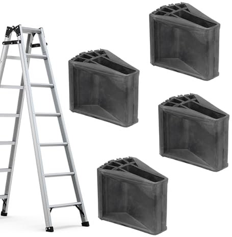 Lueear Leiterfüße - 4x Leiterfüße Schuhe - Schnell installierbare Ersatzteile, robuste Sicherheitsschuhe für elektrische Arbeiten, Fensterreinigung, Baumschnitt