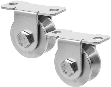 PRETYZOOM 2pezzi Puleggia Per in Inox Puleggia Rulli Scorrevoli Per Porte Scorrevoli Per Funi Direzionali Con Cuscinetti Per Montaggio Parete Adatta Pulegge e Cancelli