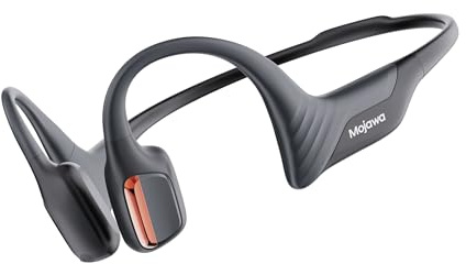 mojawa Purra Run Knochenschall-Sportkopfhörer, Open-Ear, IP67 wasserdicht, ENC-KI-Mikrofon, Sprachsteuerung, Tiefer Bass, Bluetooth 5.3, für Laufen, Radfahren, Wandern, Workouts & Alltag – Schwarz
