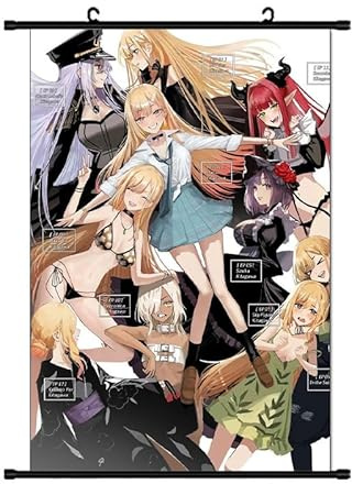 DEXSHUN Kitagawa Marin Poster Anime Shizuku Kuroe Hängendes Gemälde 60x40cm Anime-Rollbild Anime Figuren Videospiel Scroll Stoff Poster für Wanddekoration Raumdekoration