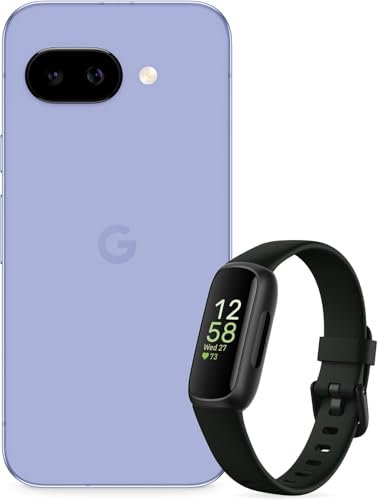 Google Pixel 9a – Smartphone Android Libre con cámara con IA, batería para Todo el día y potentes Funciones de Seguridad – Lila, 128GB + Fitbit Inspire 3