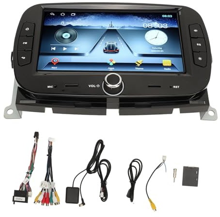 Gearwell Car Radio, Android 13 7 Inch Touchscreen Stereo Compatible With Fiat 500X, GPS Navigation Head Unit, Wireless CarPlay Multimedia Player, Hands Free Calling Replacement